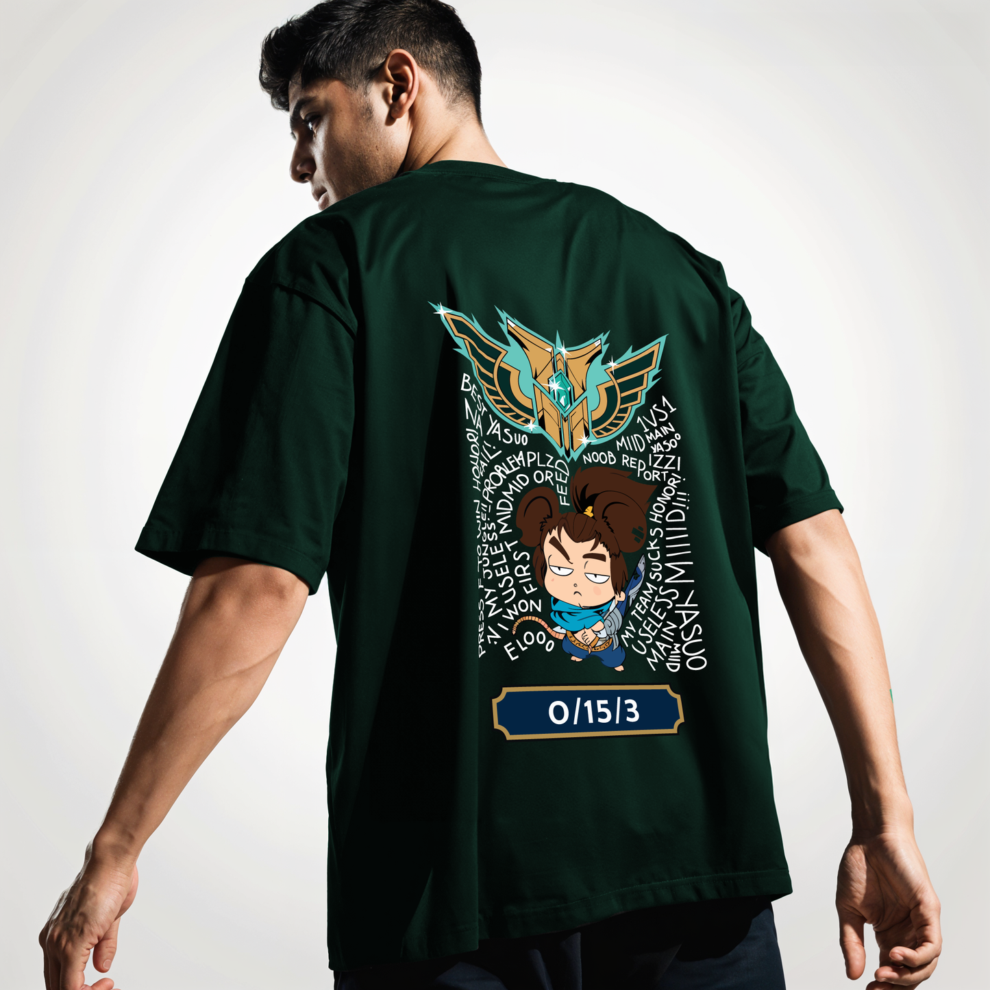 " yasuo " Printed Over size T-Shirt
