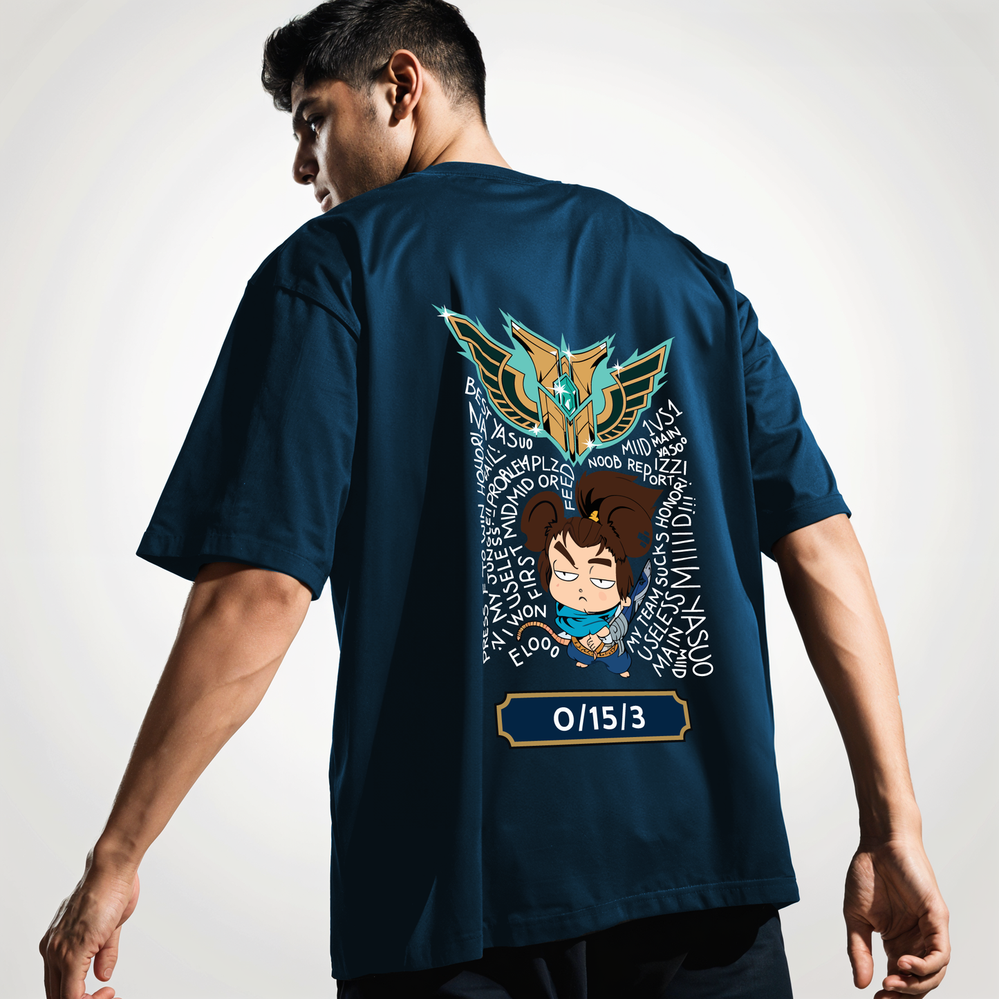 " yasuo " Printed Over size T-Shirt