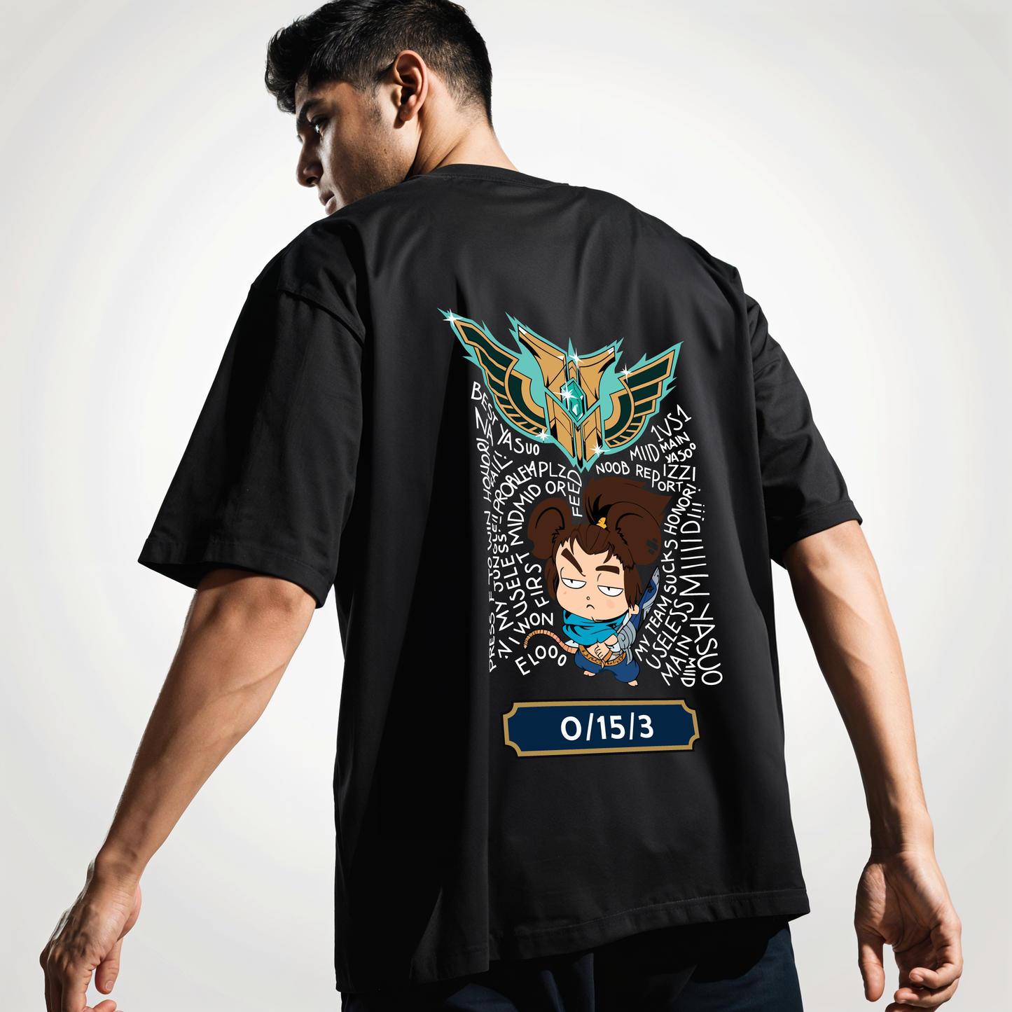 " yasuo " Printed Over size T-Shirt