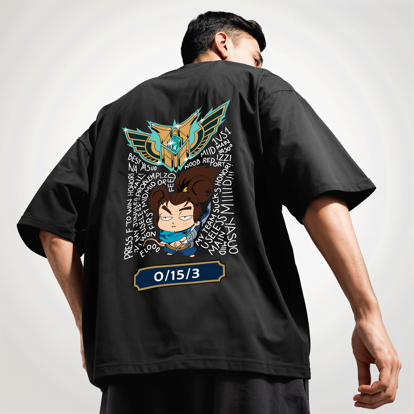 " yasuo " Printed Over size T-Shirt