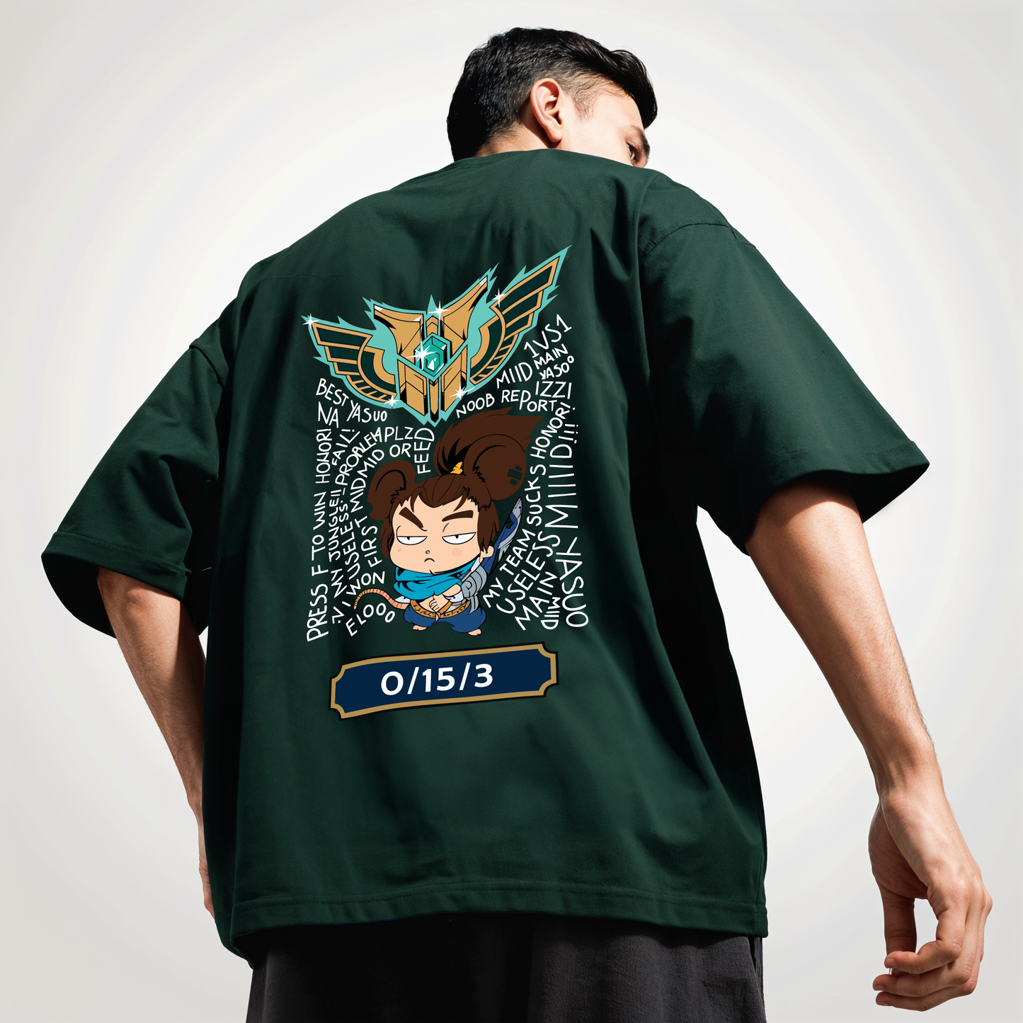 " yasuo " Printed Over size T-Shirt