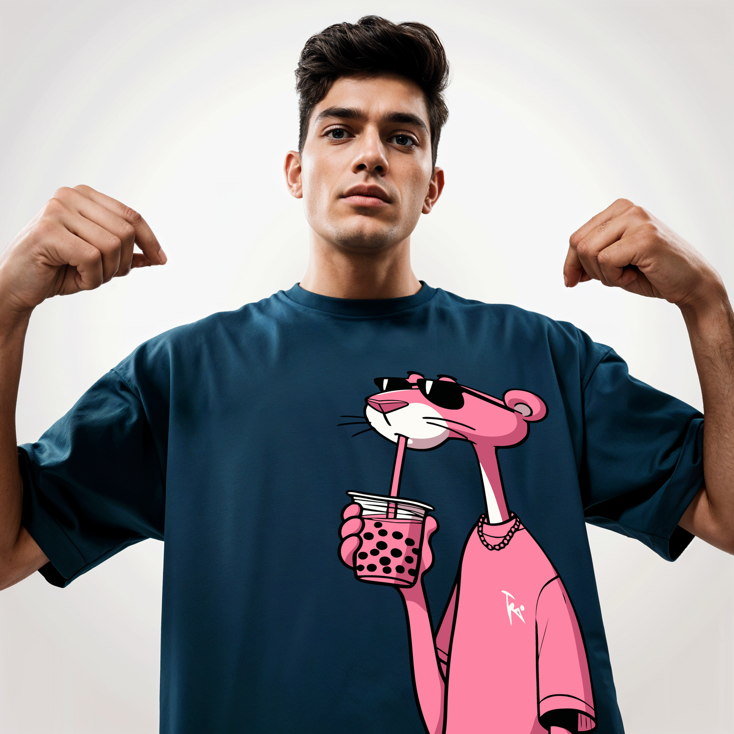 " Pink Panther " Printed Over size T-Shirt
