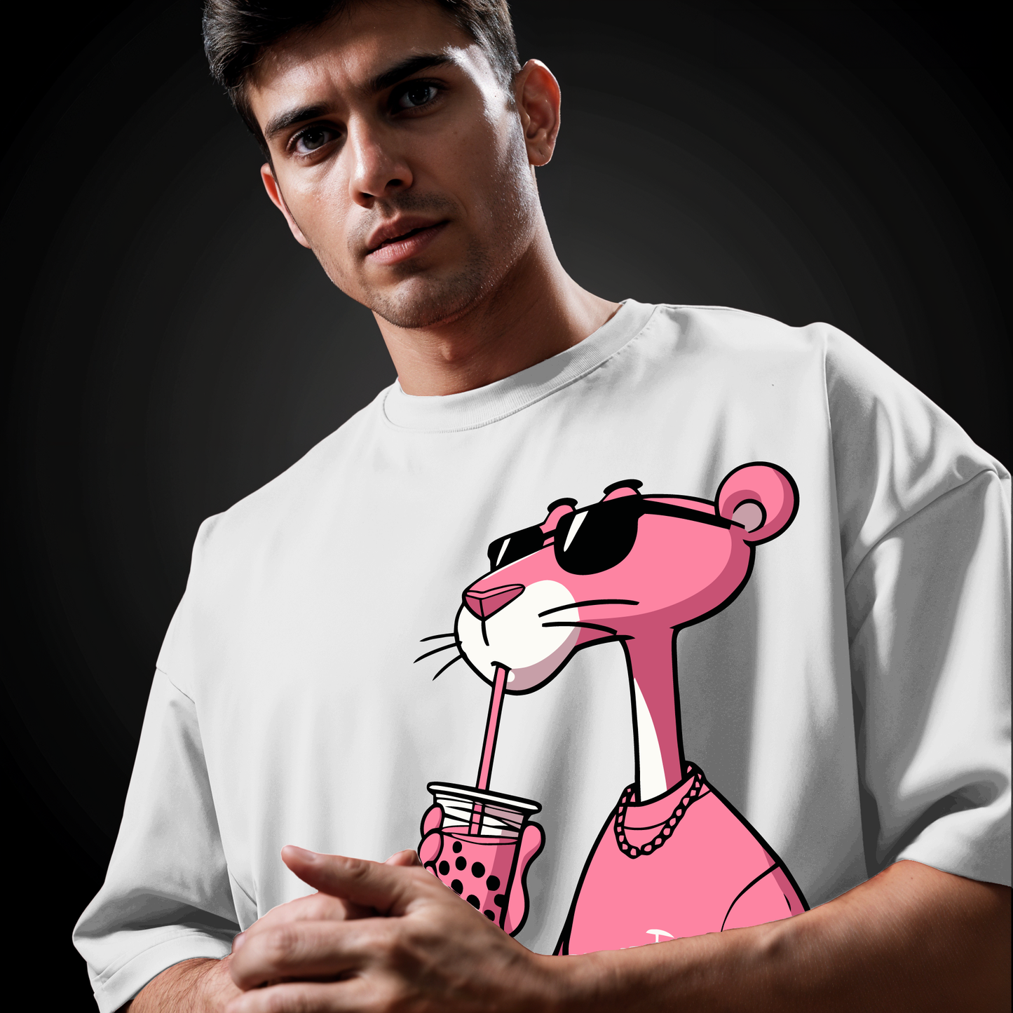 " Pink Panther " Printed Over size T-Shirt