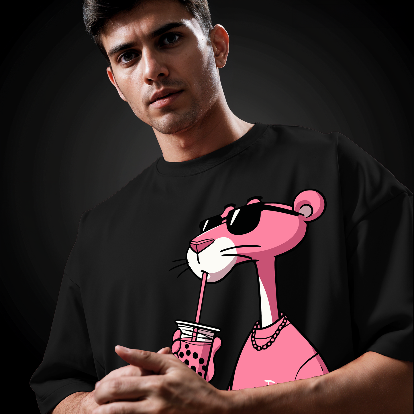 " Pink Panther " Printed Over size T-Shirt