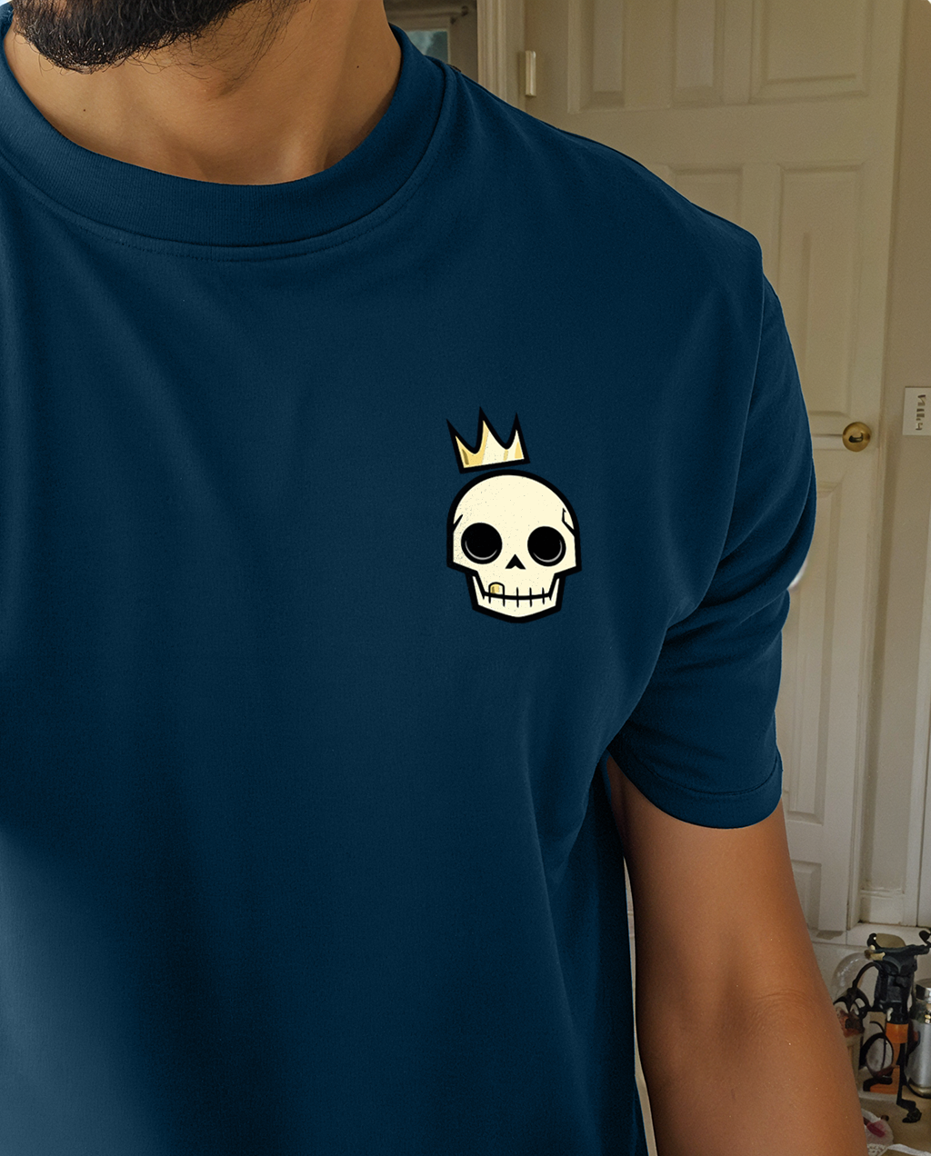 " Royal-Skull " Printed Over size T-Shirt