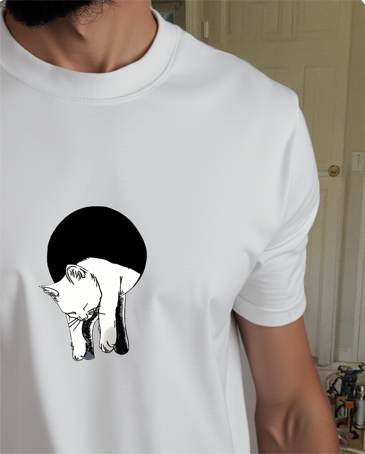 " Lazy Cat " Printed Over size T-Shirt