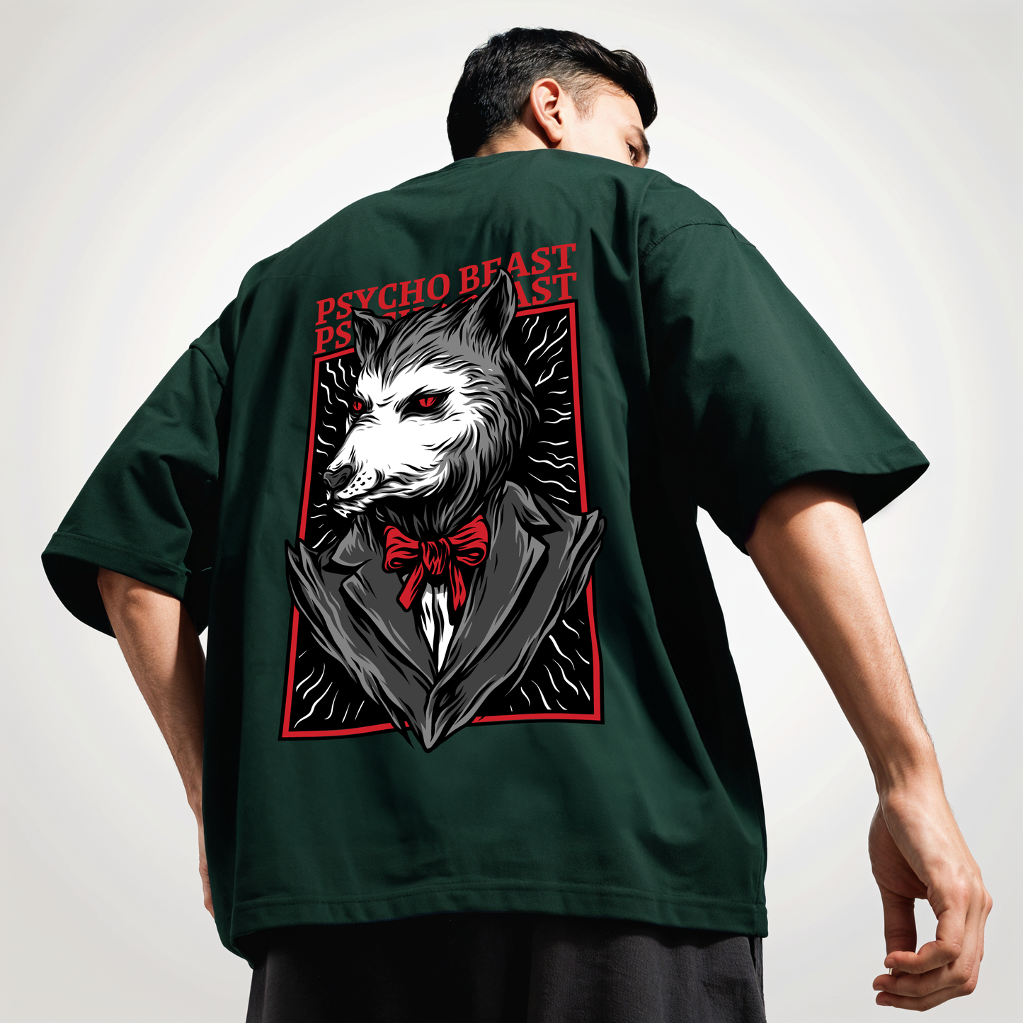 " Psycho-Beast " Printed Over size T-Shirt