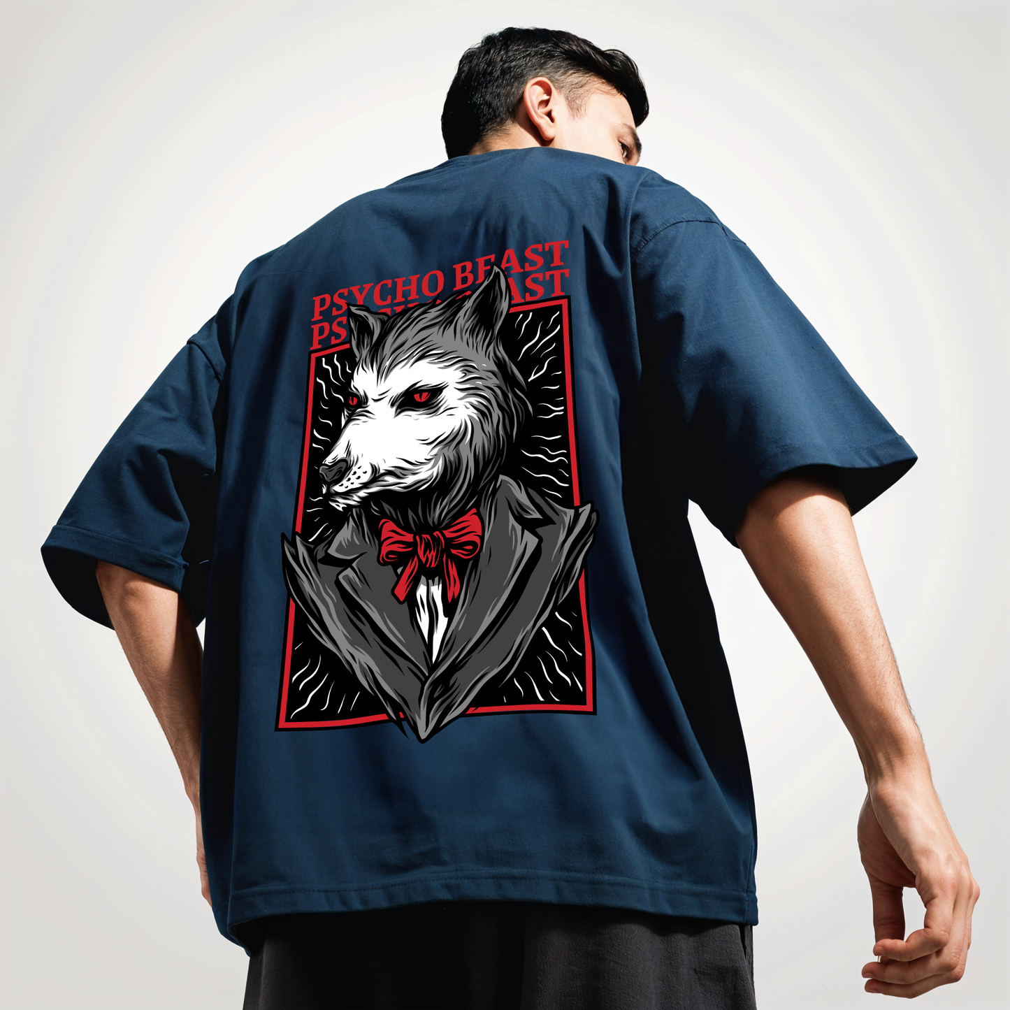 " Psycho-Beast " Printed Over size T-Shirt