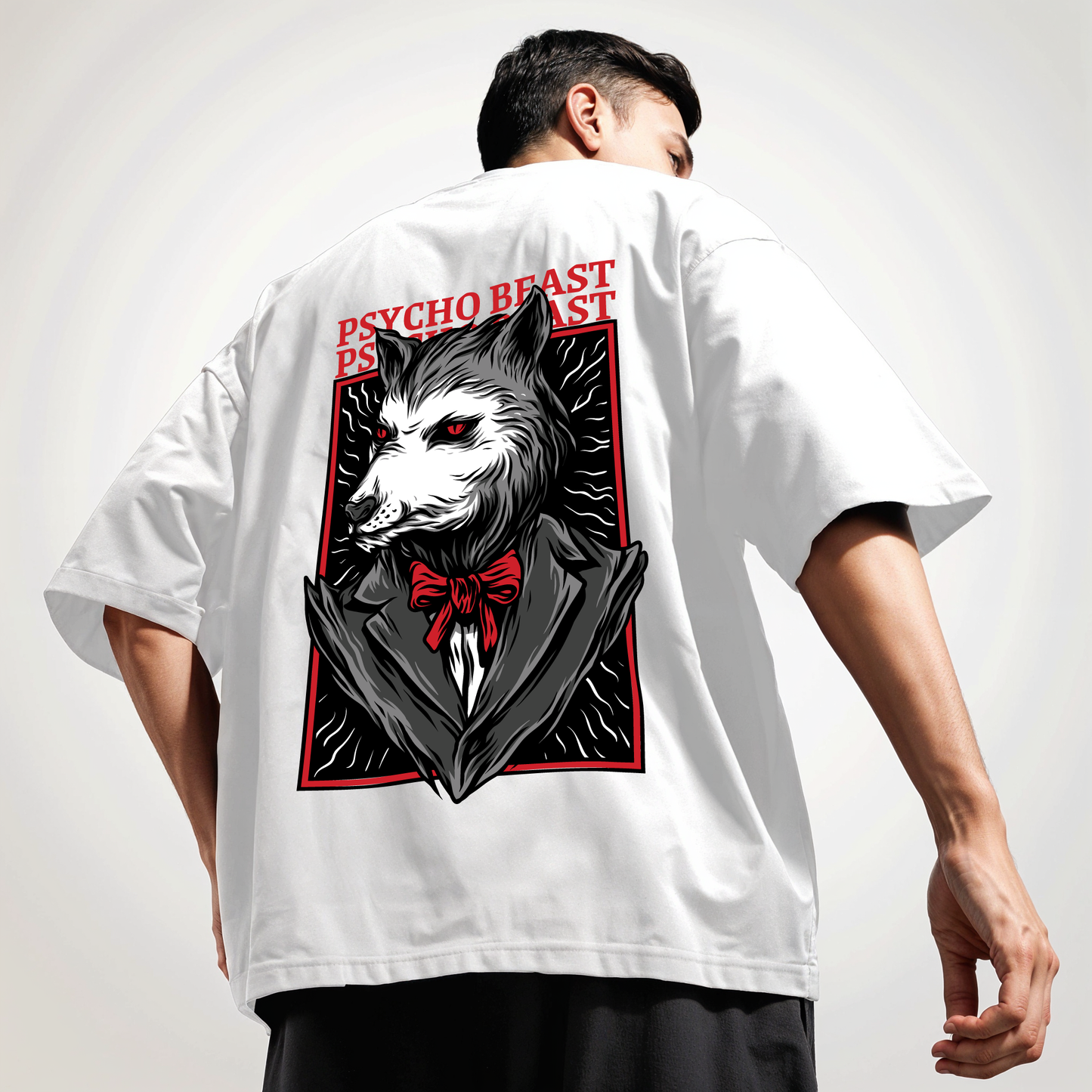 " Psycho-Beast " Printed Over size T-Shirt