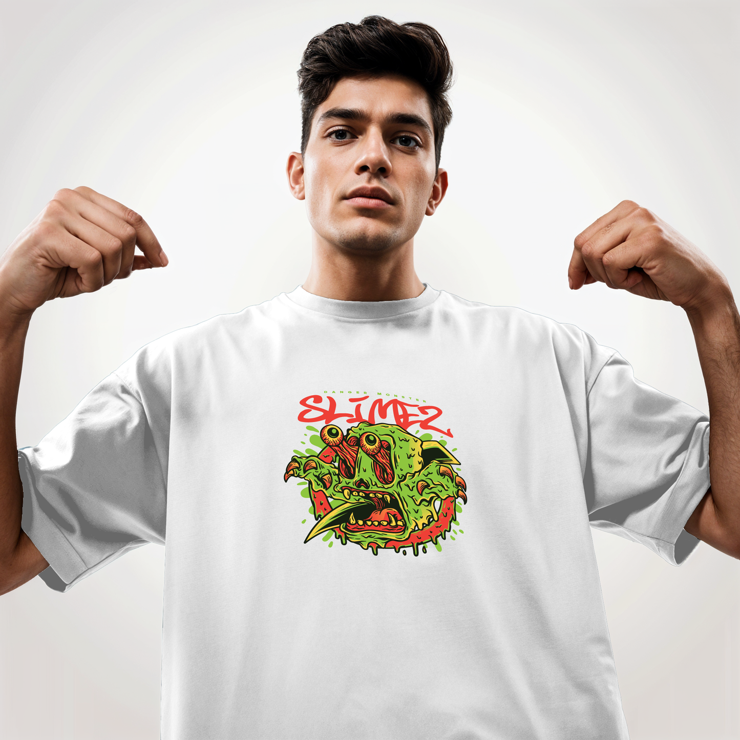 " Slimez " Printed Over size T-Shirt