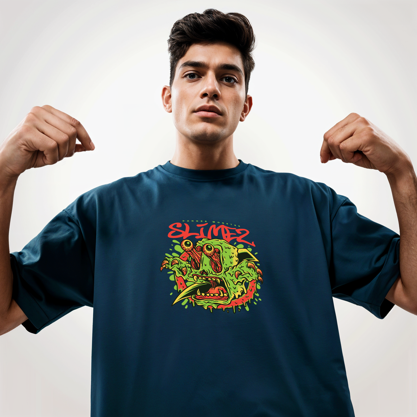" Slimez " Printed Over size T-Shirt