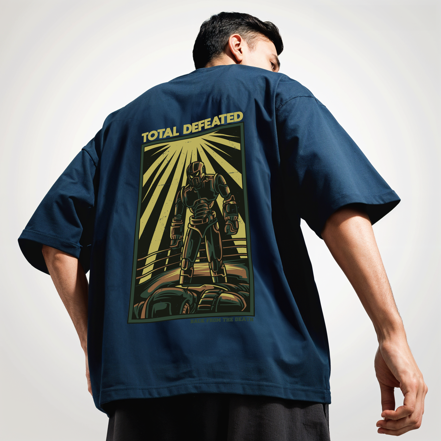 "Total-defeated " Printed Over size T-Shirt