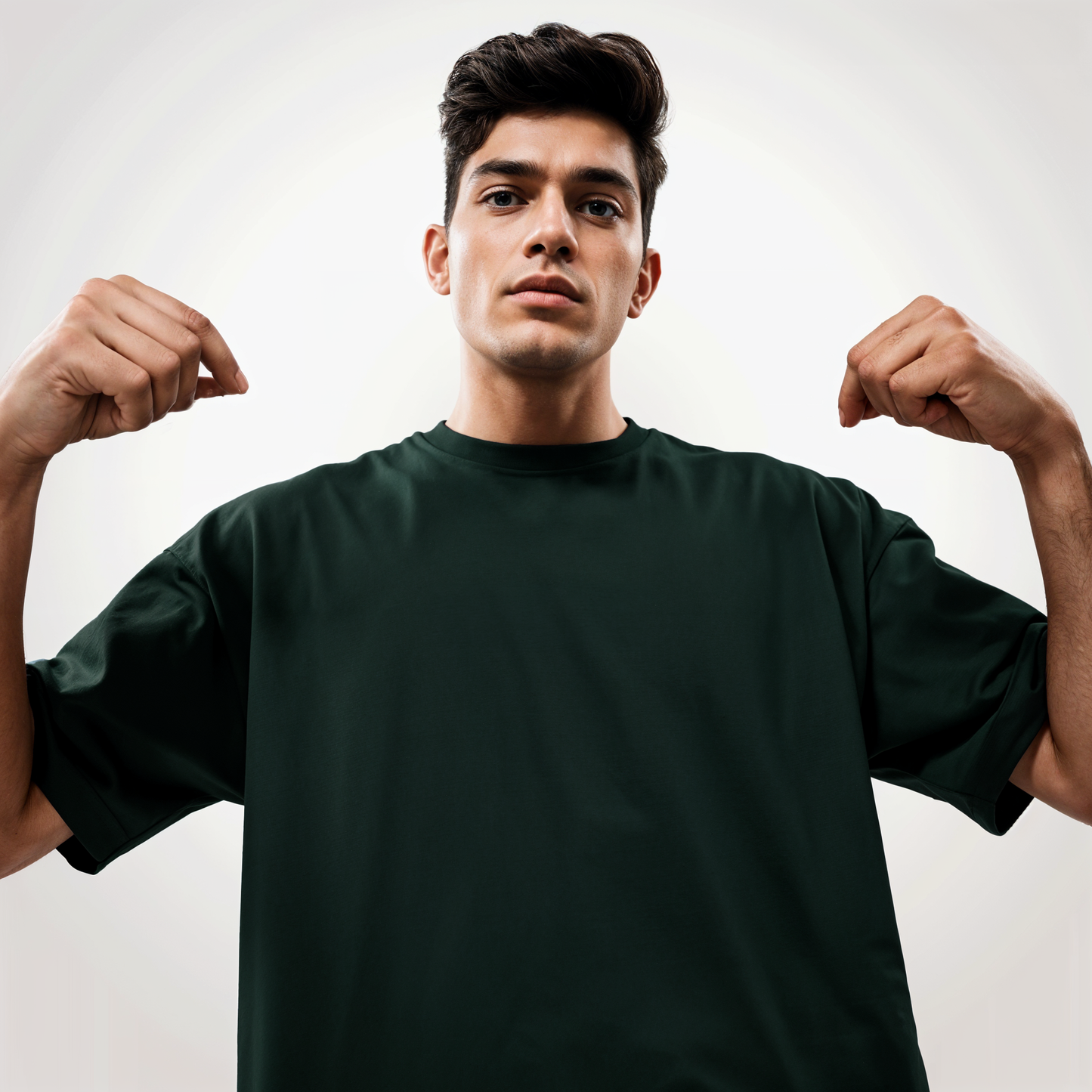 Dark green basic Oversize T-shirt