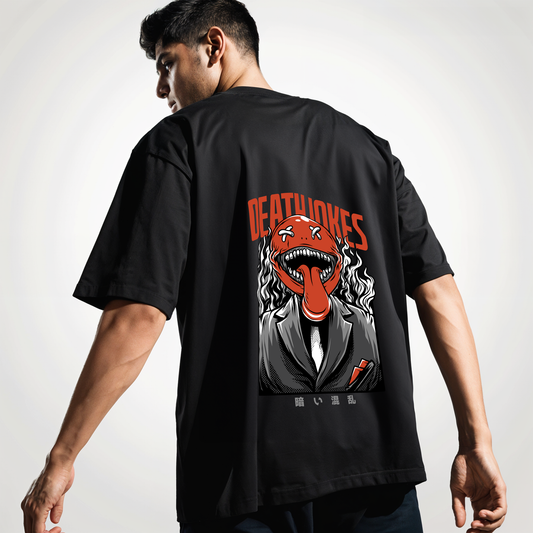 " Death-Jokes " Printed Over size T-Shirt