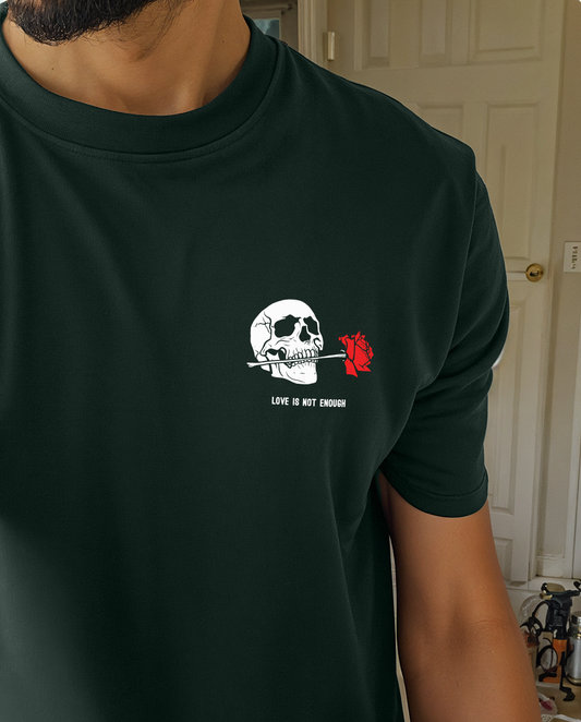 " Skull-Rose " Printed Over size T-Shirt