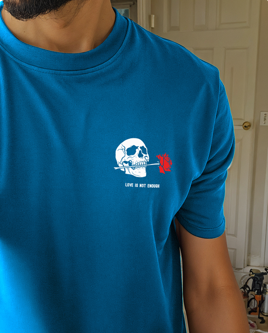 " Skull-Rose " Printed Over size T-Shirt