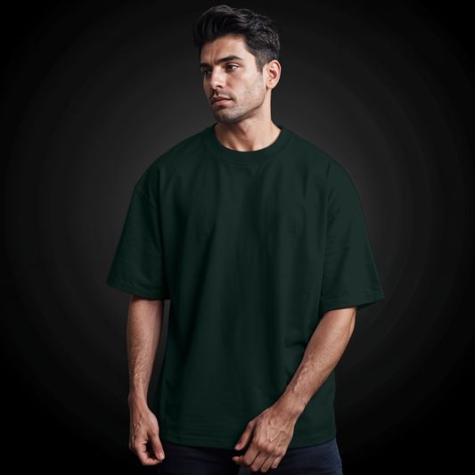 Dark green basic Oversize T-shirt