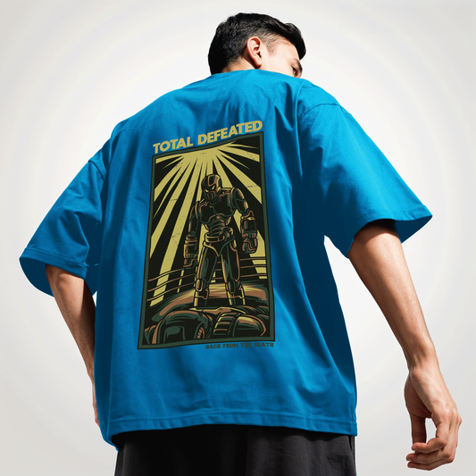 "Total-defeated " Printed Over size T-Shirt