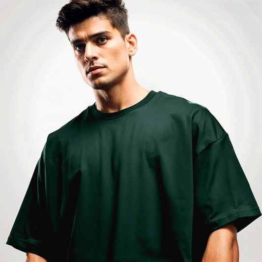 Dark green basic Oversize T-shirt